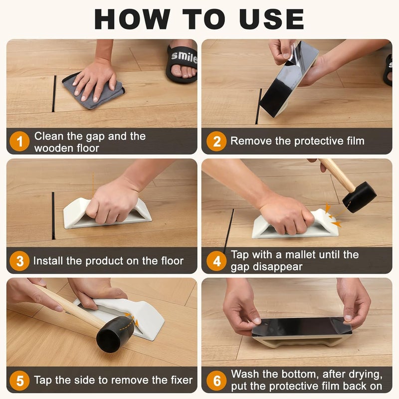 parknshop Floor Gap Fixer Tool – Heavy-Duty Plank Grabber & Washable Adhesive Pad for Laminate, Durable Nylon Design,Vinyl, and Hardwood Flooring Repair (Only Plank Grabber) - Image 5